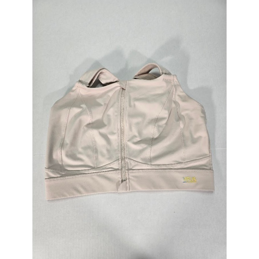 VFUS XX-Large Light Beige Zip Front Closure Adjustable Strap Sports Bra